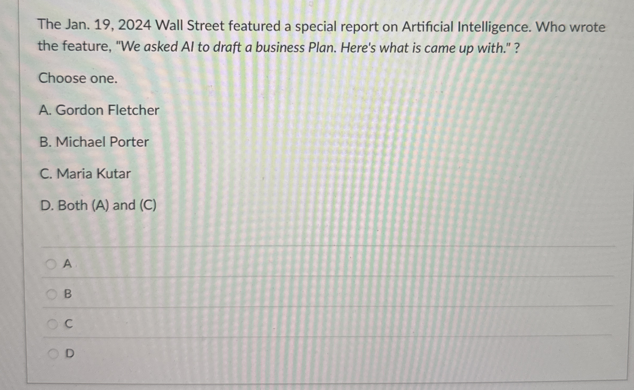  The Jan. 19,2024 Wall Street featured a special report on Artificial