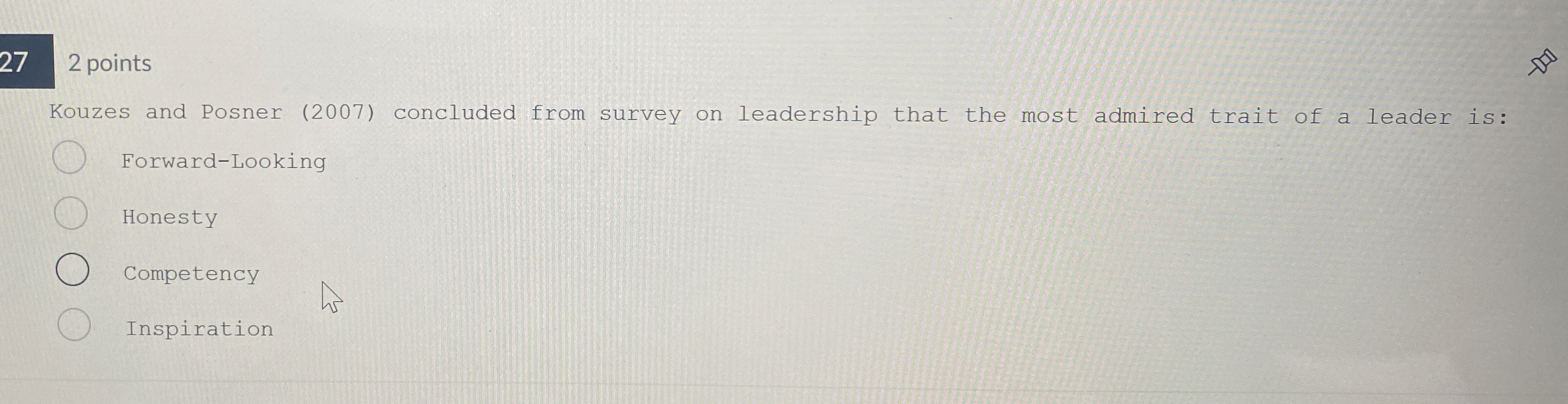  272 points Kouzes and Posner (2007) concluded from survey on leadership