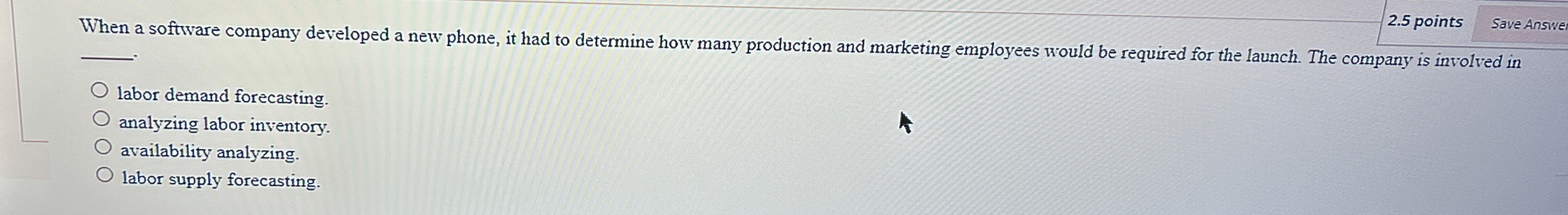  2.5 points Save Answe When a software company developed a new