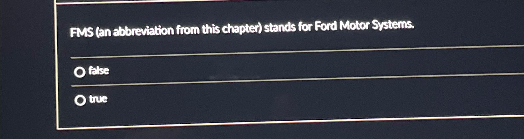  FMS (an abbreviation from this chapter) stands for Ford Motor Systems.