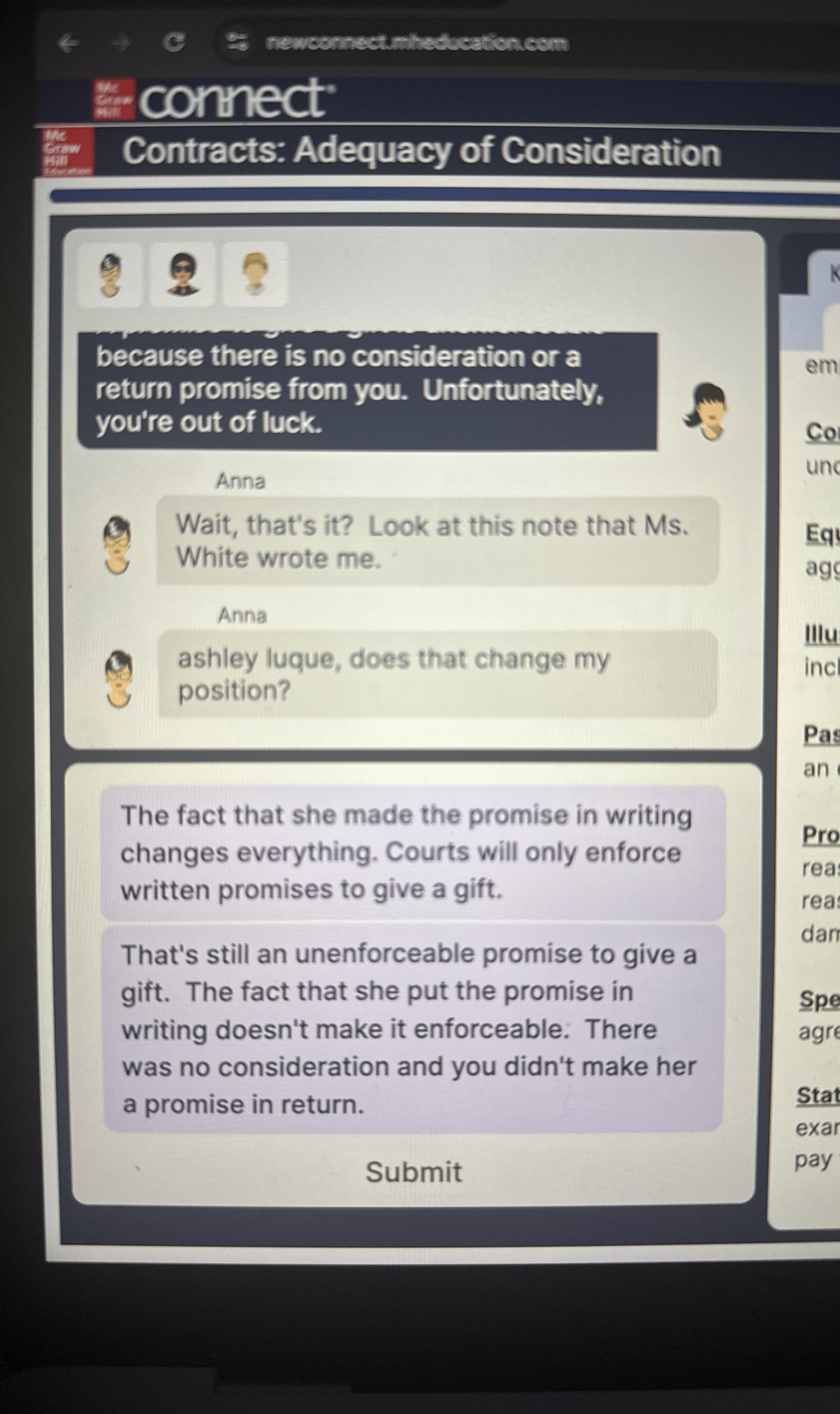  because there is no consideration or a return promise from you.