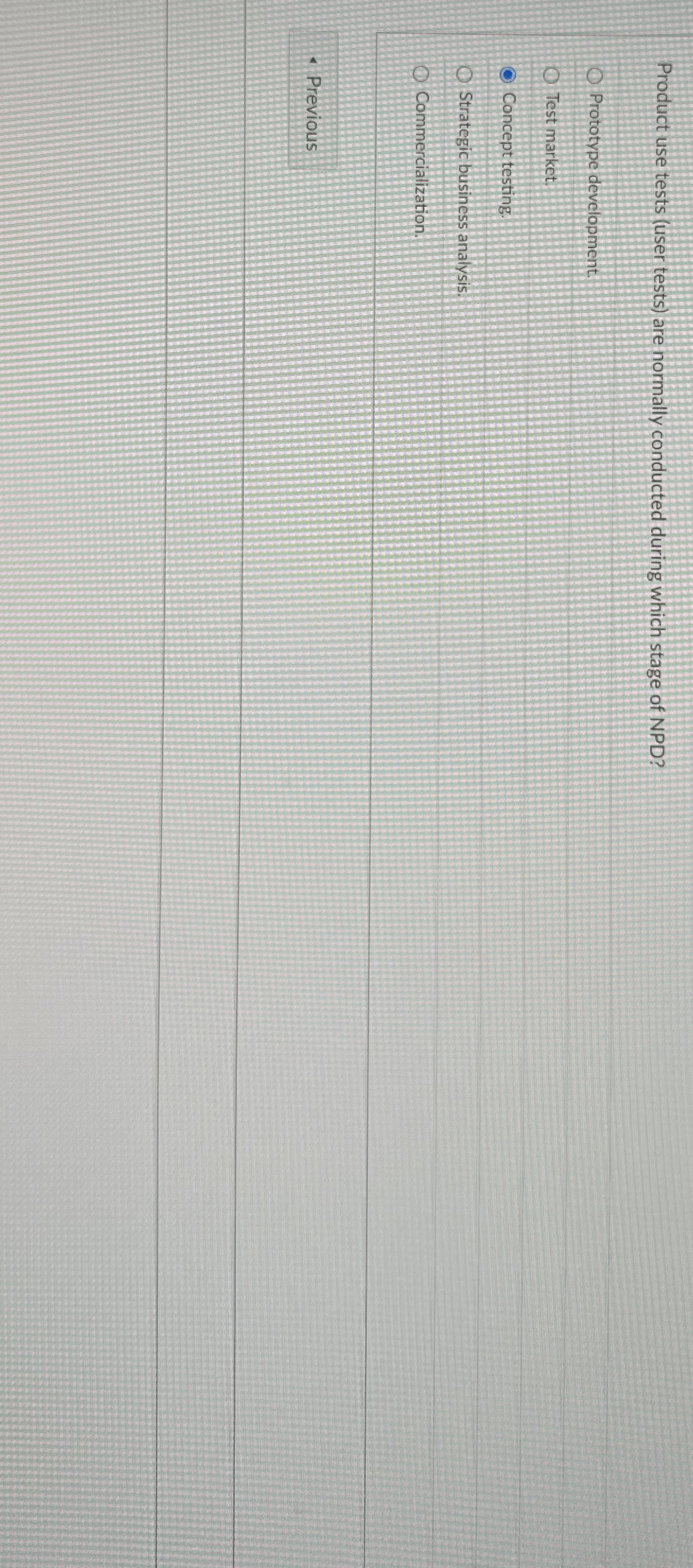  Product use tests (user tests) are normally conducted during which stage