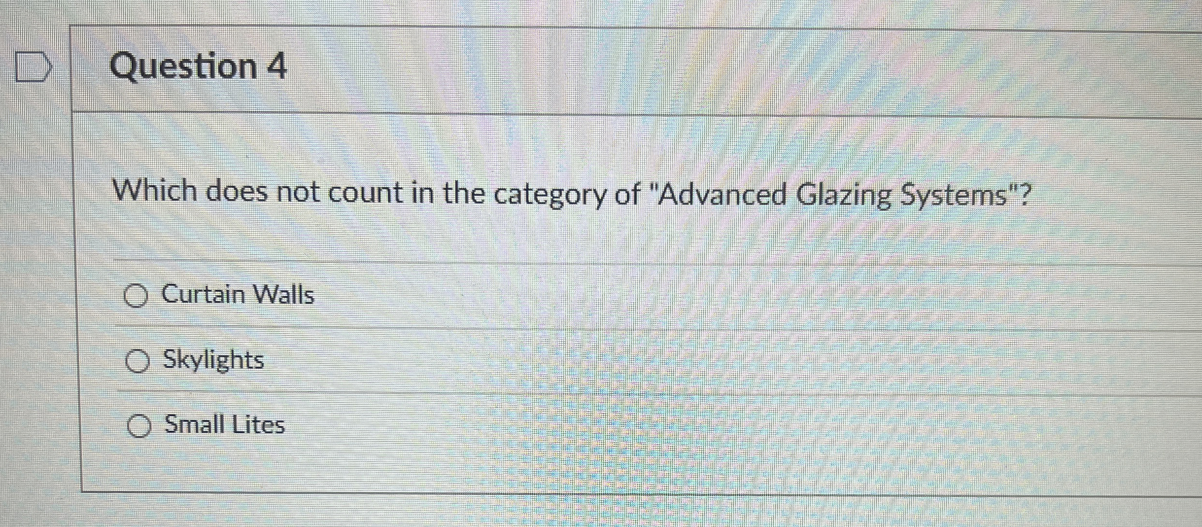  Question 4 Which does not count in the category of "Advanced