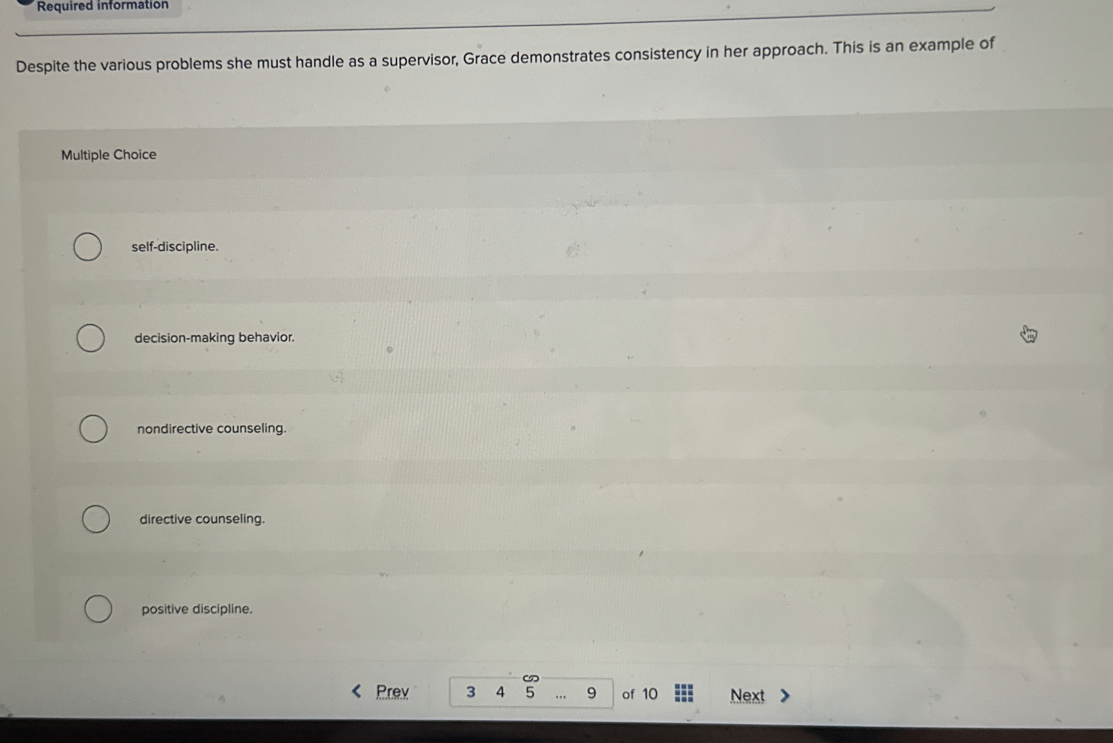  Required information Despite the various problems she must handle as a