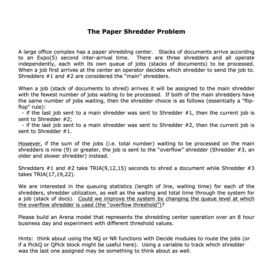  A large office complex has a paper shredding center. Stacks of