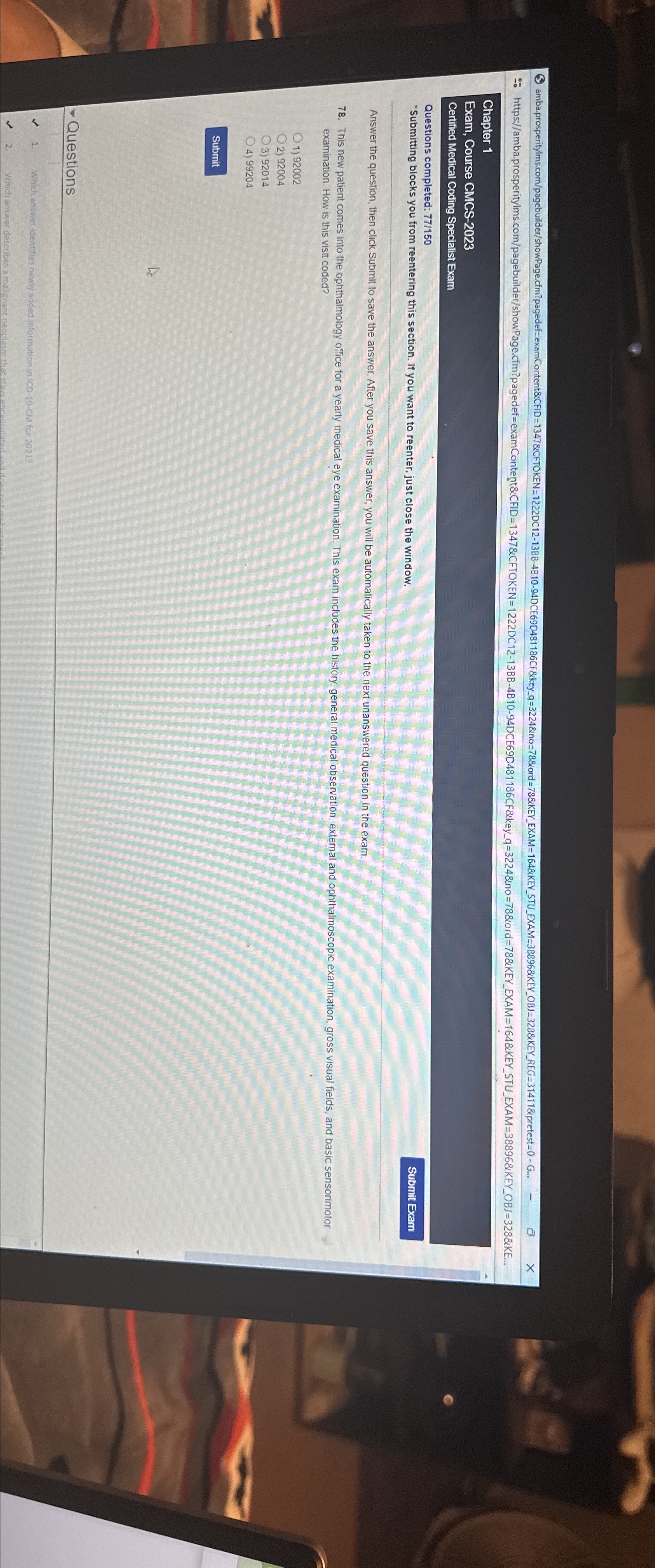  (3) am ) Chapter 1 Exam, Course CMCS-2023 Certified Medical Coding