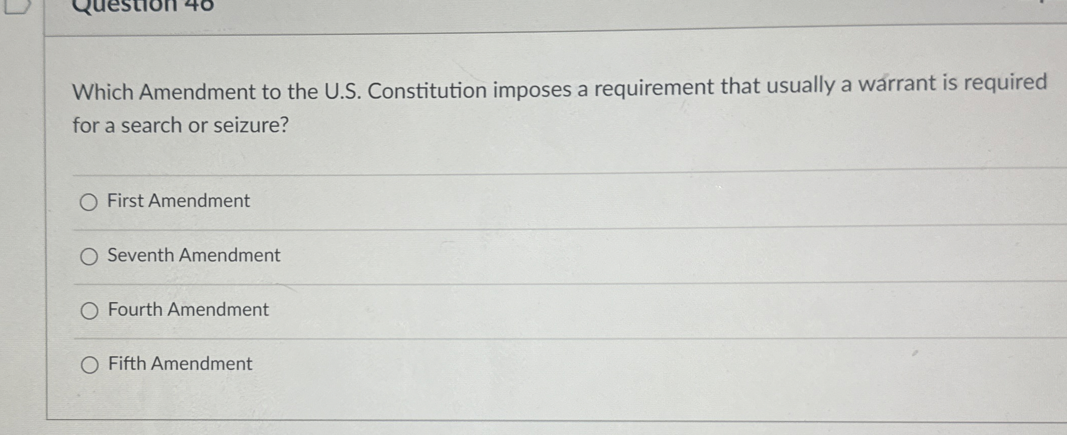  Which Amendment to the U.S. Constitution imposes a requirement that usually