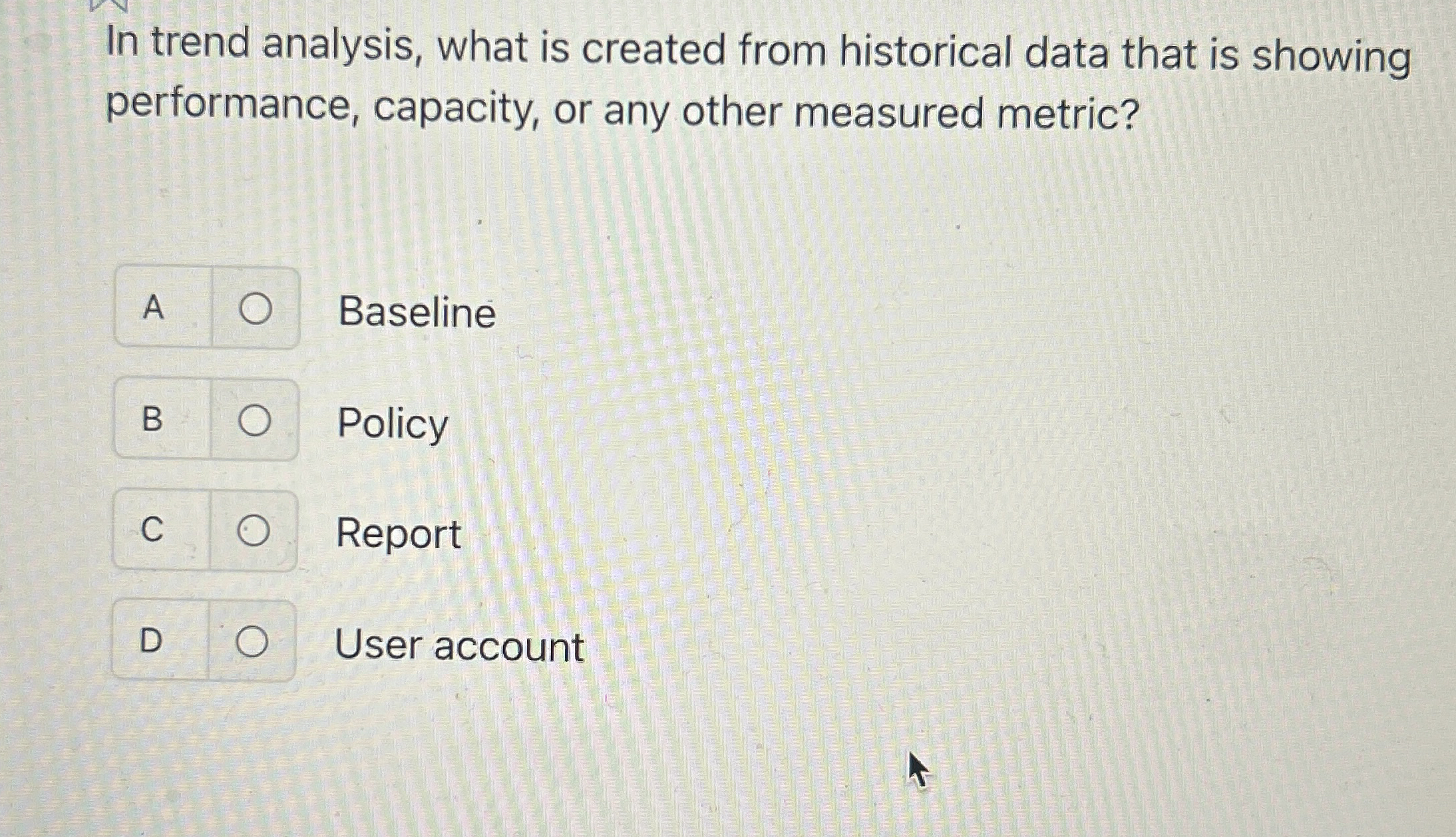  In trend analysis, what is created from historical data that is