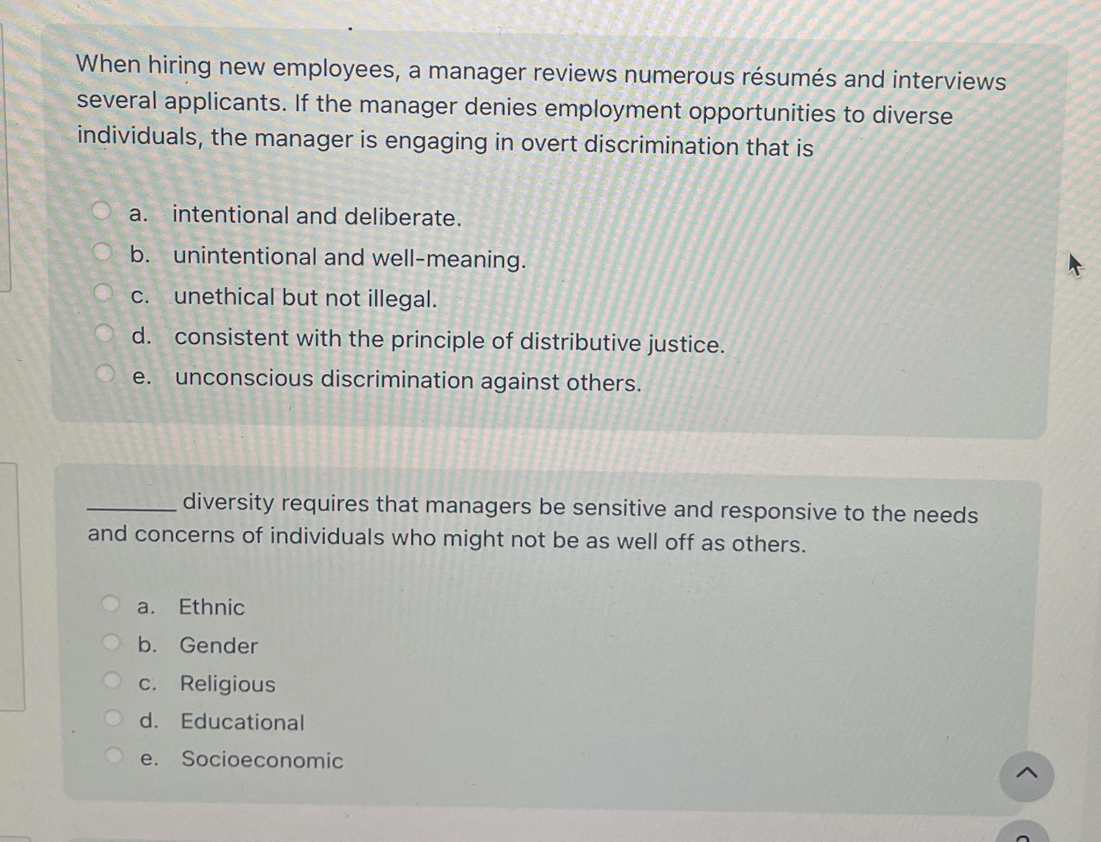  5y2+4x2=6x When hiring new employees, a manager reviews numerous rsums and