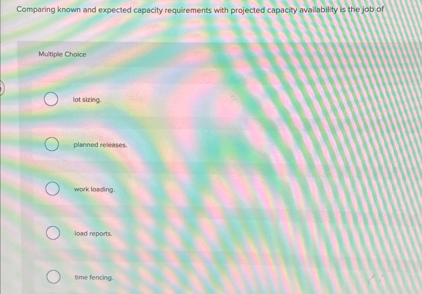  Comparing known and expected capacity requirements with projected capacity availability is