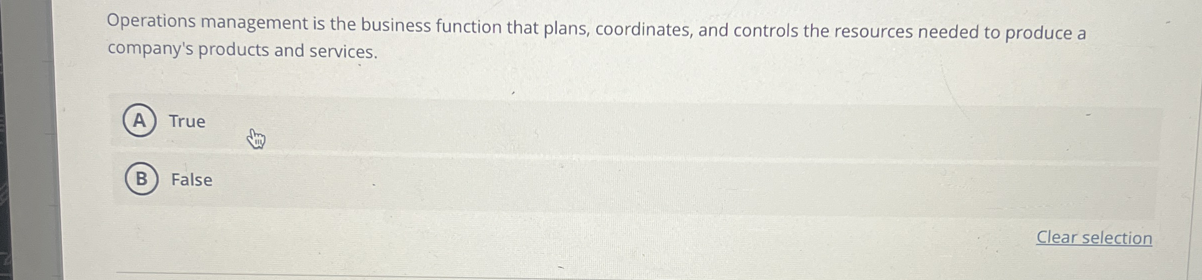  Operations management is the business function that plans, coordinates, and controls