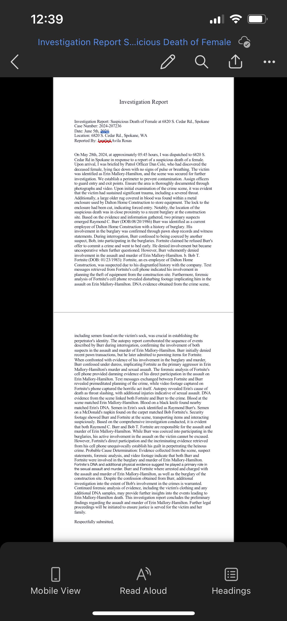 each defendant as applicable. Affidavit of Criminal Investigation 1, Detective Jagied Avila