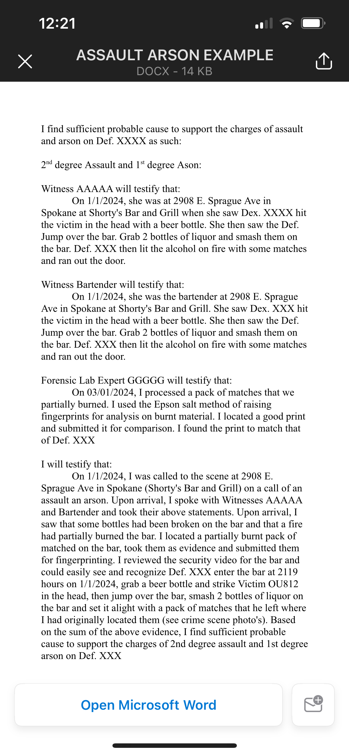 Investigation 1, Detective Jagied Avila Rosas, being duly sworn, depose and state