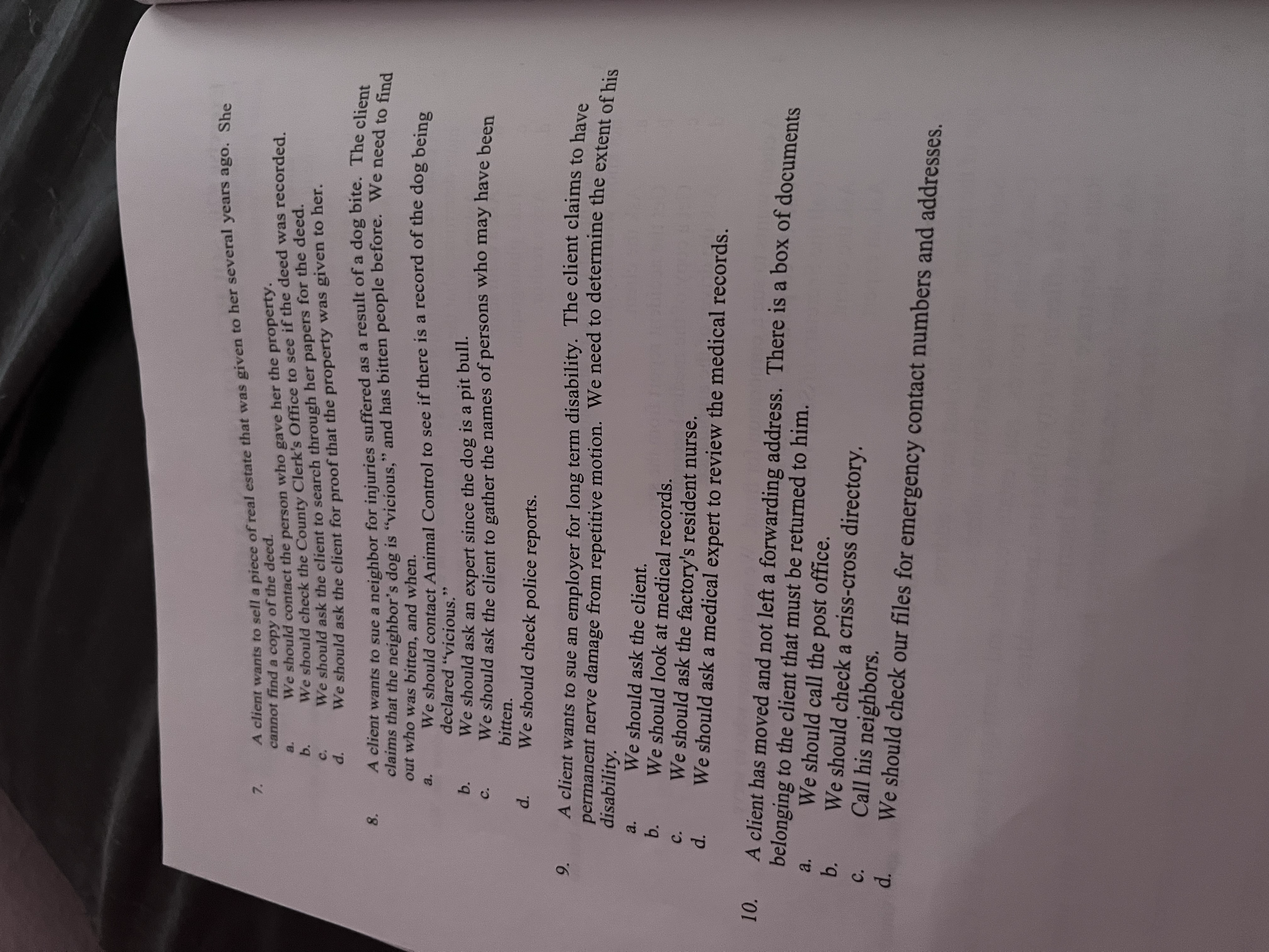 Directions:Complete Exercise 20 in the WorkbookSection Two30 pointsDirections: Consider what you've learned