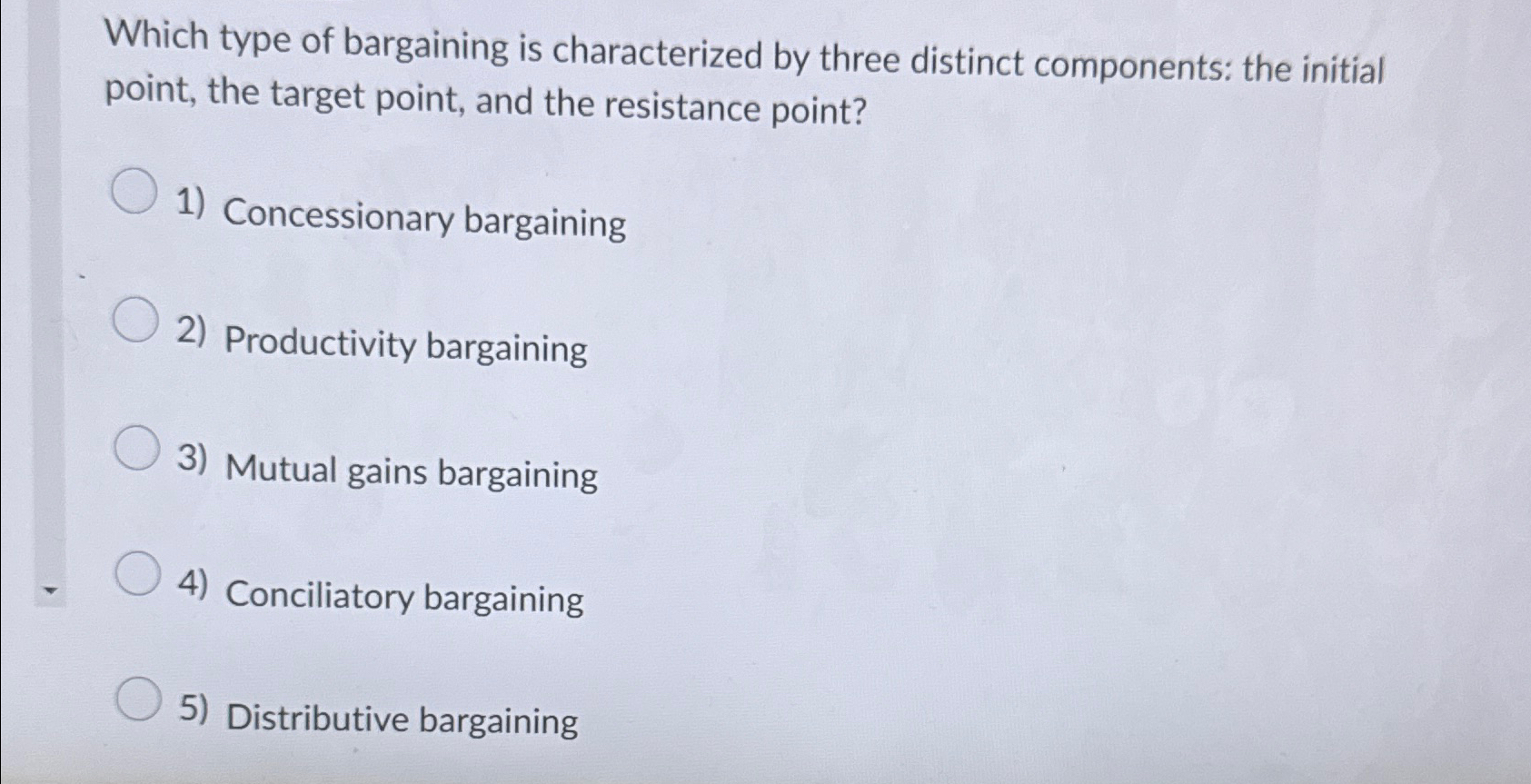  Which type of bargaining is characterized by three distinct components: the