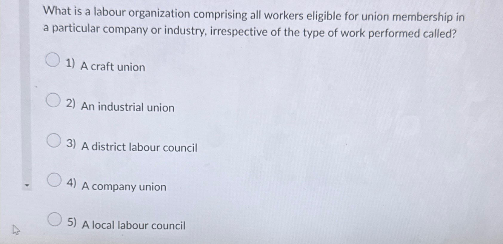  What is a labour organization comprising all workers eligible for union