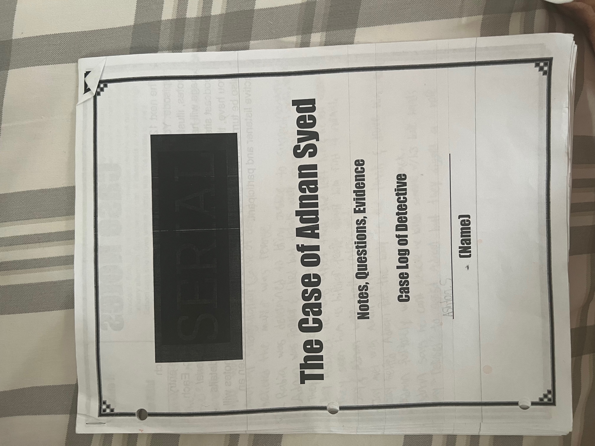 red tape/string) to help develop your theory(ies) about who actually killed Hae.