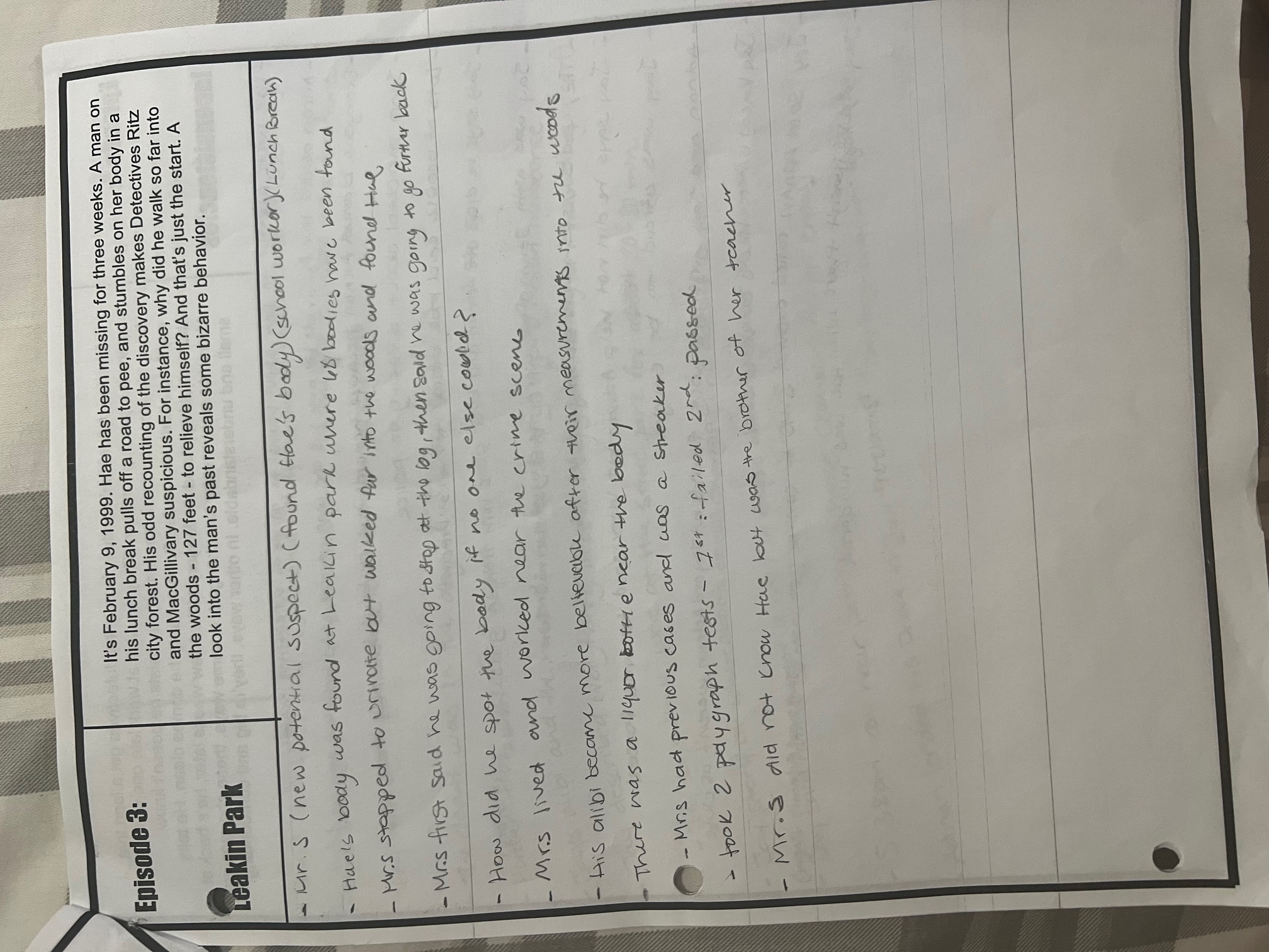 is up to your own design preferences Example: KNOWN / SUSPECTED VICTIMS