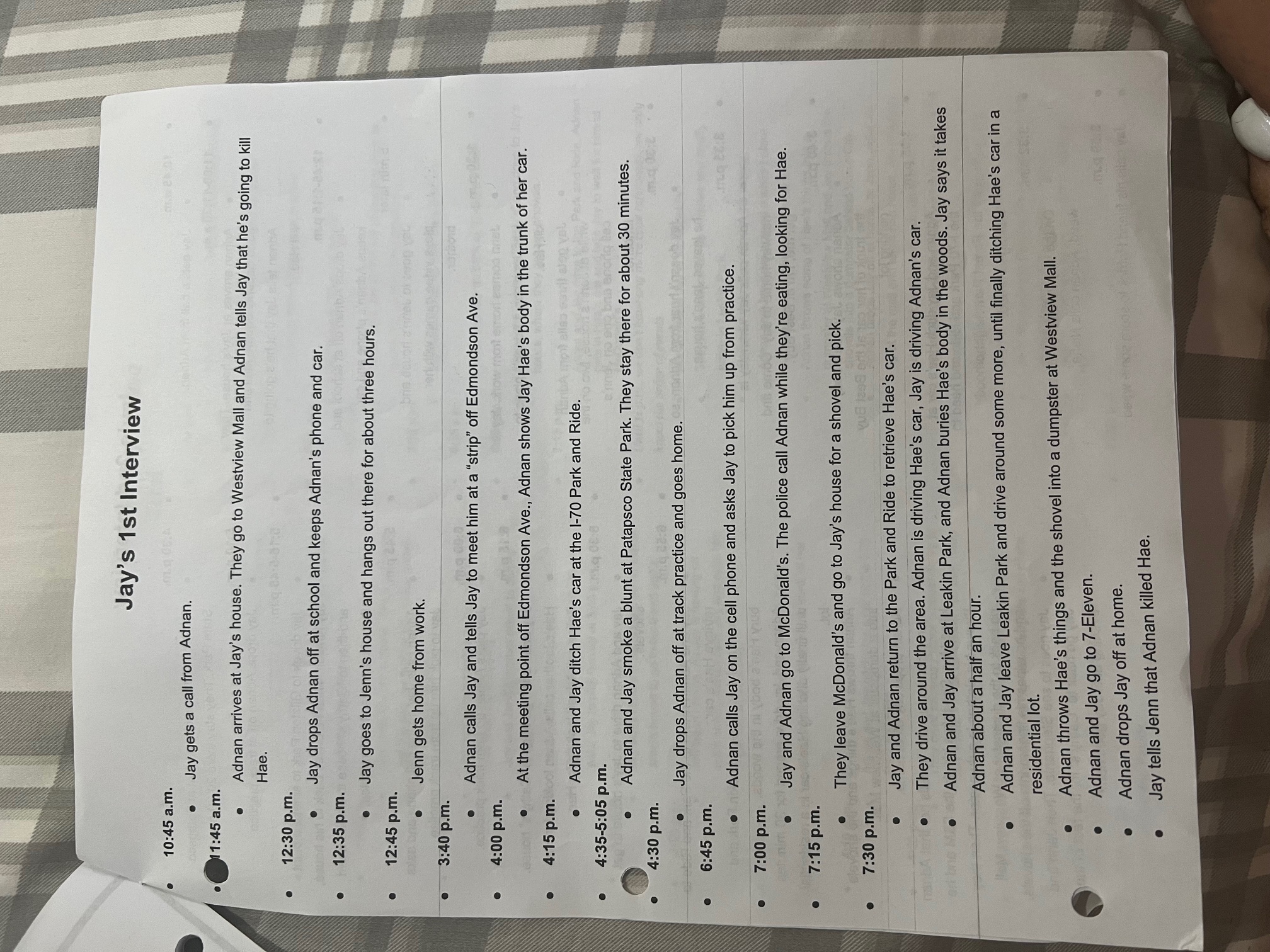 Notes, Questions, Evidence Case Log of Detective Ashton .S - [Name]Episode 1: