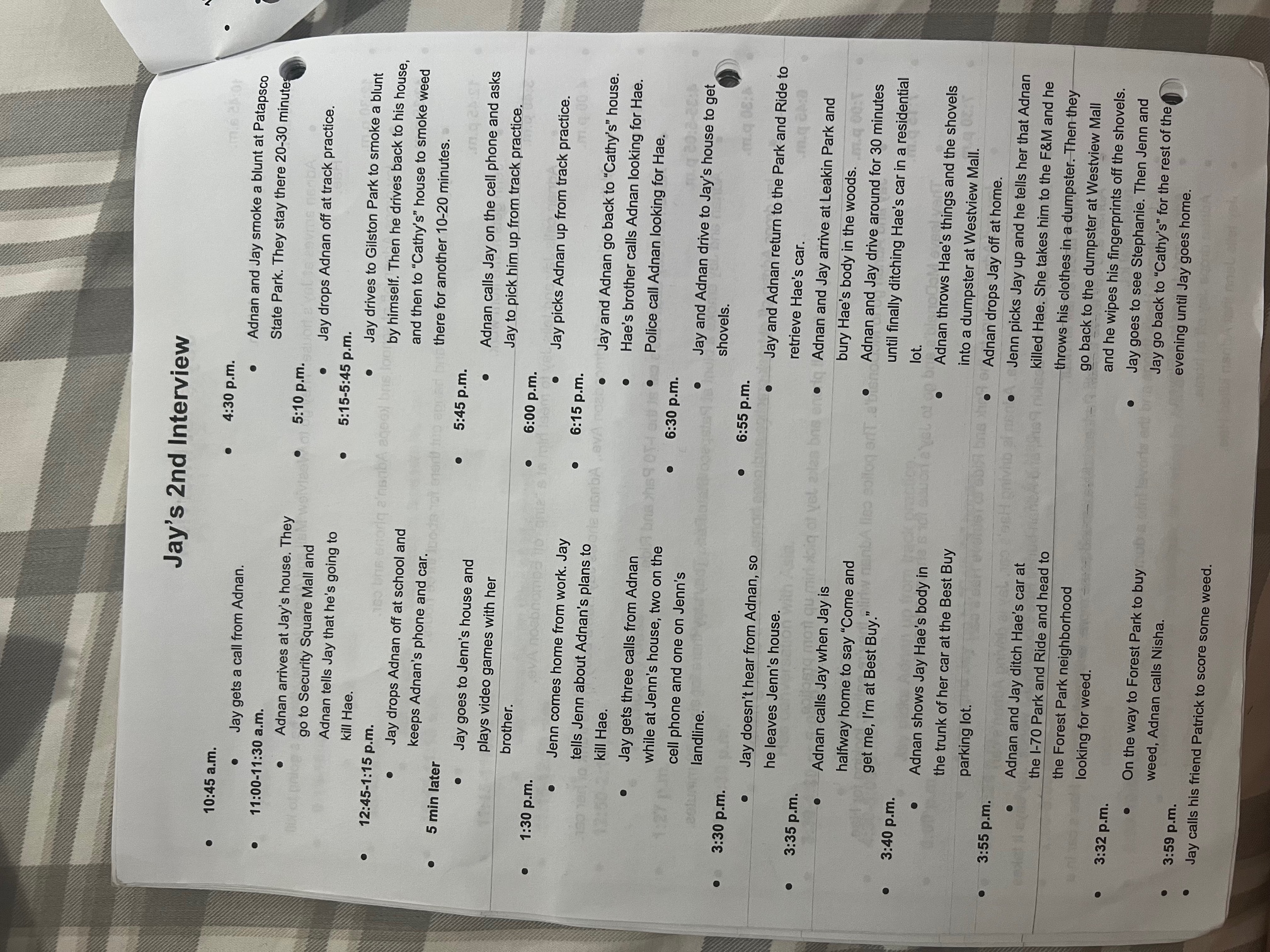 It's Baltimore, 1999. Hae Min Lee, a popular high-school senior, disappears after