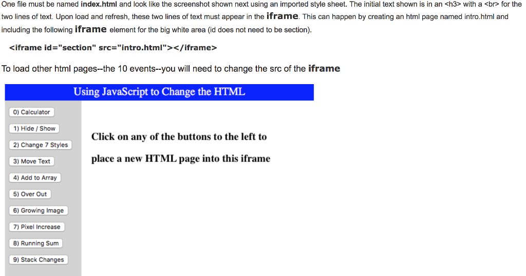  A Textual Specification Complete each event driven program as a separate