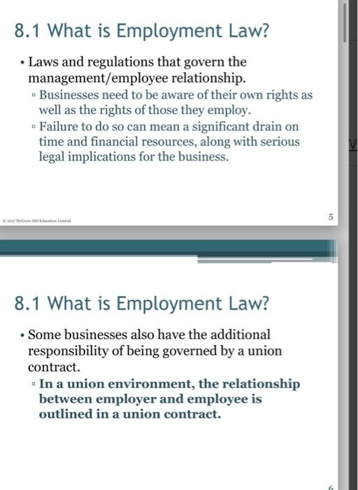 Answer the questions in last PPT using all PPT slides 8.1 What