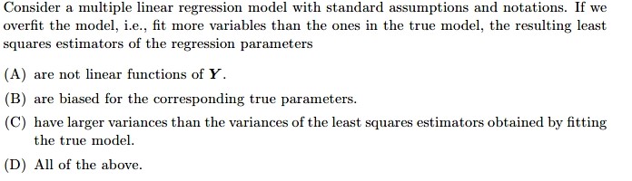 Linear regression analysis3. Consider a multiple linear regression model with standard assumptions
