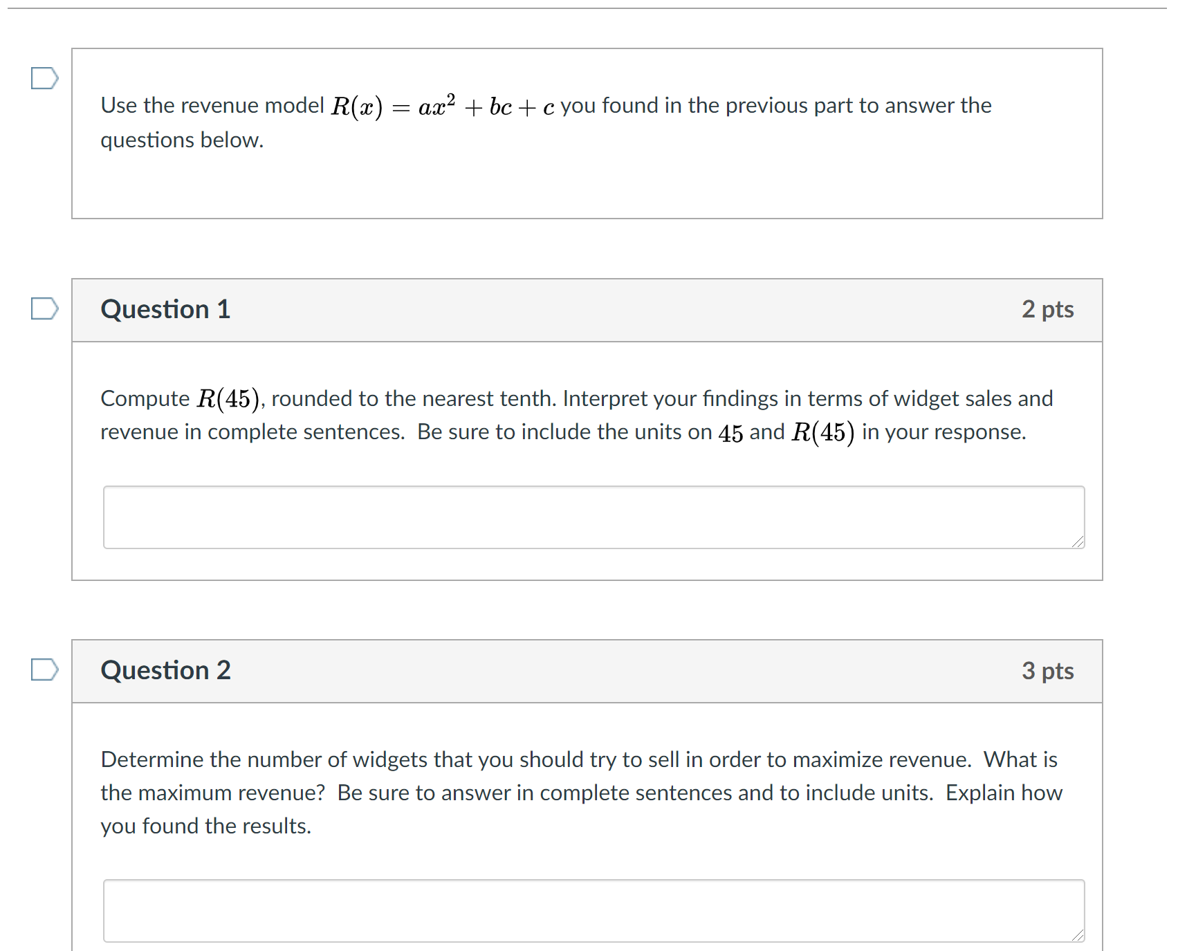 dollars) of producing a: widgets per year. Price of Widgets Annual widget