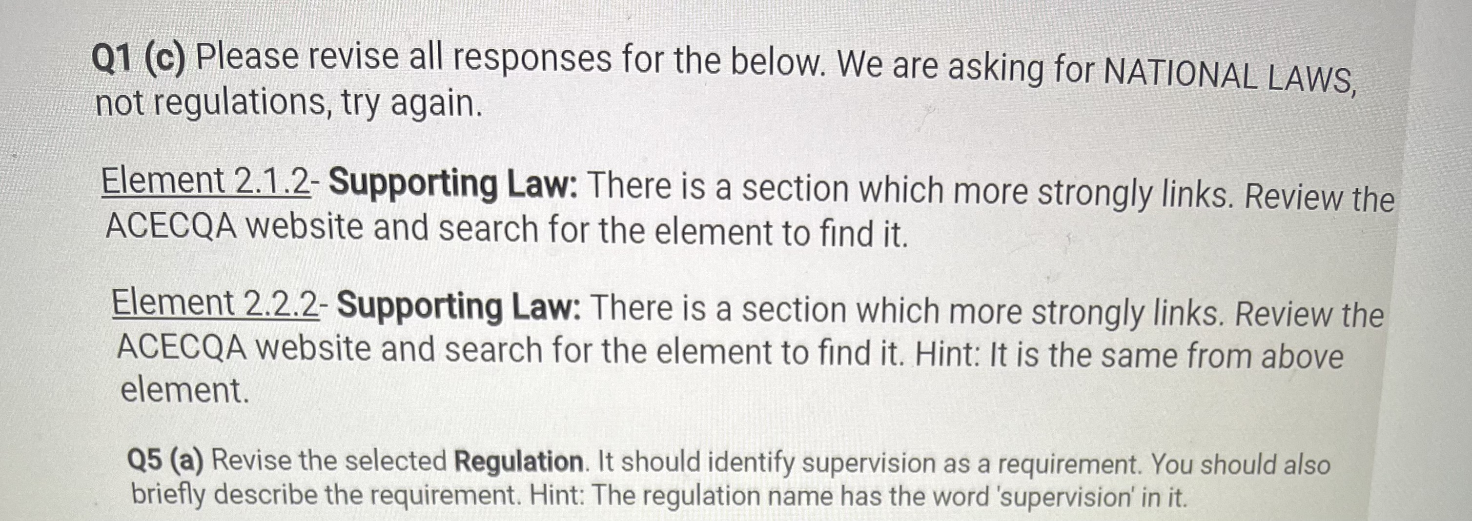 Q1 (c) Please revise all responses for the below.