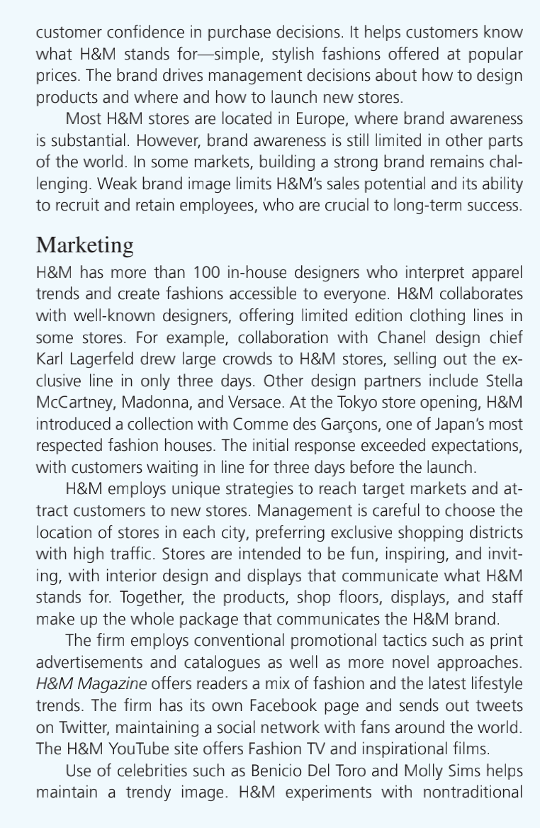 1- How does management at H&M use global branding