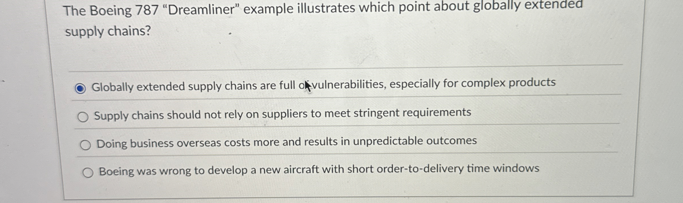 The Boeing 7 8 7 "Dreamliner" example illustrates