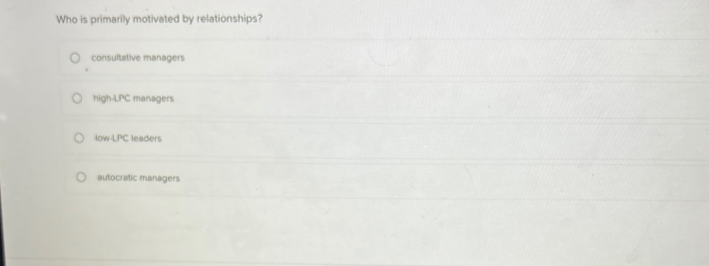 Who is primarily motivated by relationships?