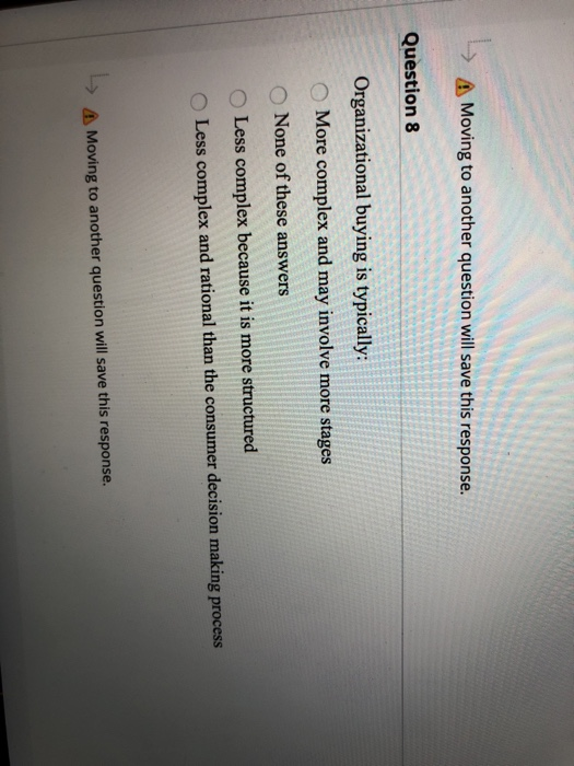 > A Moving to another question will save this