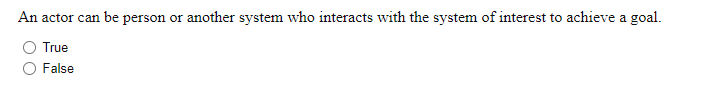 An actor can be person or another system who