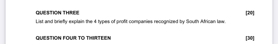 QUESTION THREE [ 2 0 ] List and briefly explain