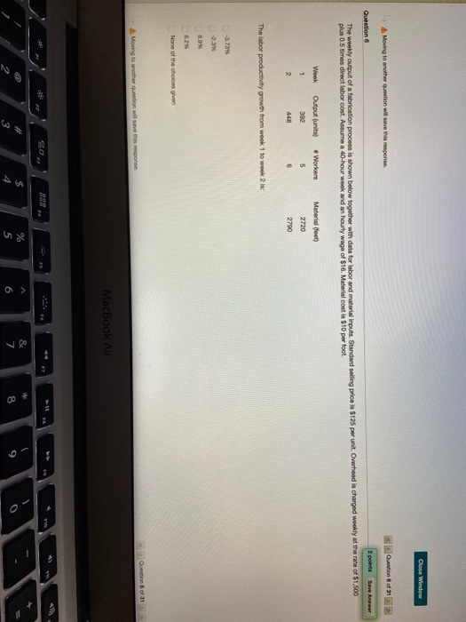 Close Window Moving to another question will save