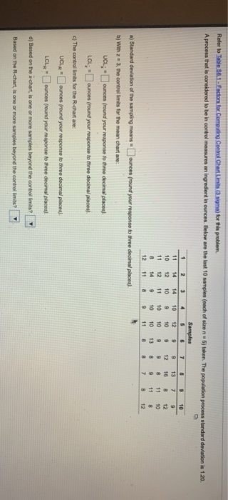 Refer to Table 56.1. Factors for Computing