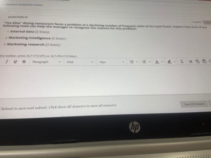 Question Comten QUESTION 21 Spoints "The Elite"