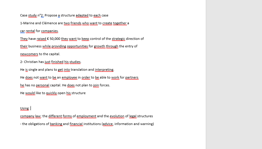 Case study n2: Propose a structure adapted to