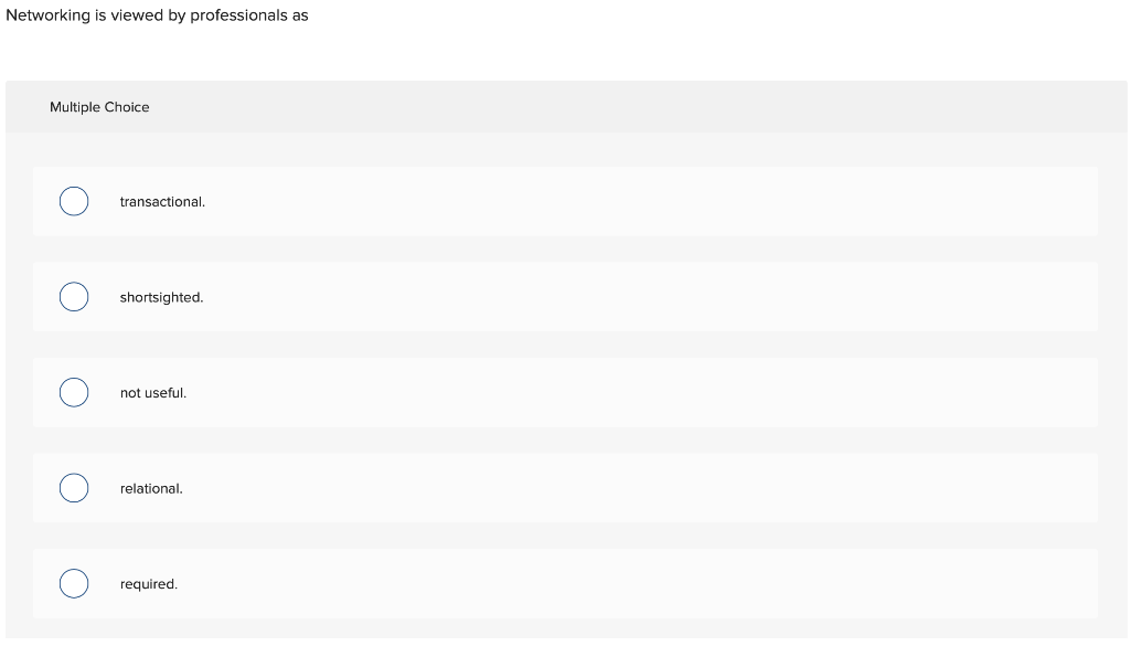 Networking is viewed by professionals as Multiple