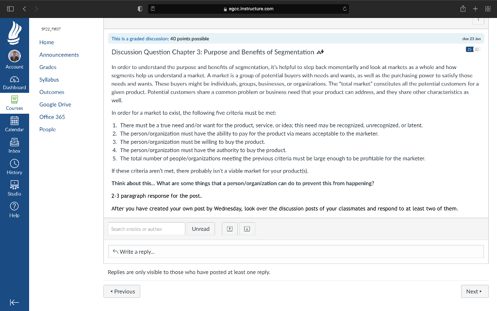 egcc.Instructure.com + 88 SP22 FIRST This is a