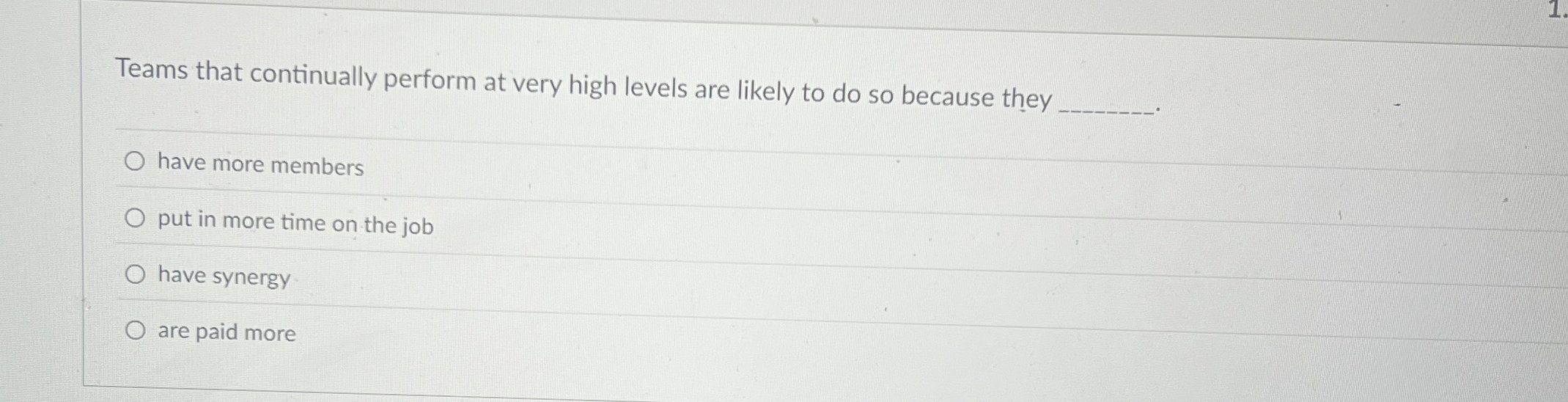 Teams that continually perform at very high