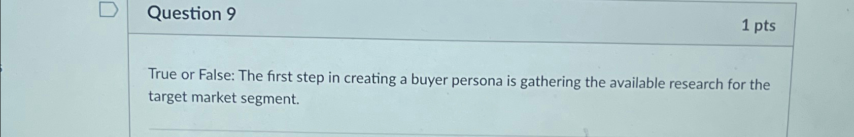 True or False: The first step in creating a buyer