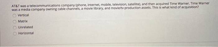 AT&T was a telecommunications company (phone,