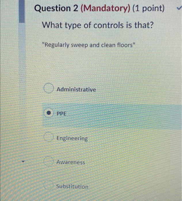 ASAP Question 2 (Mandatory) (1 point) What type
