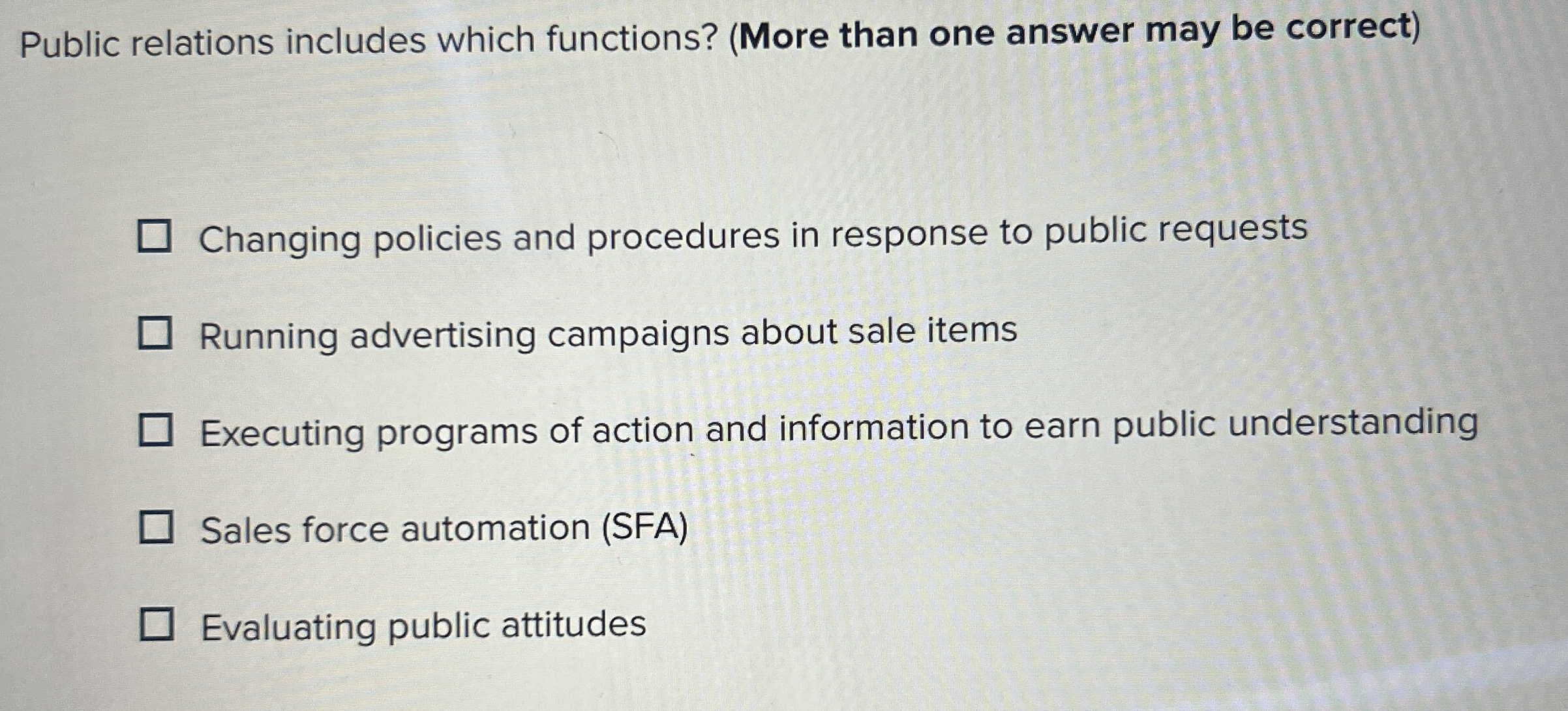 Public relations includes which functions? ( More