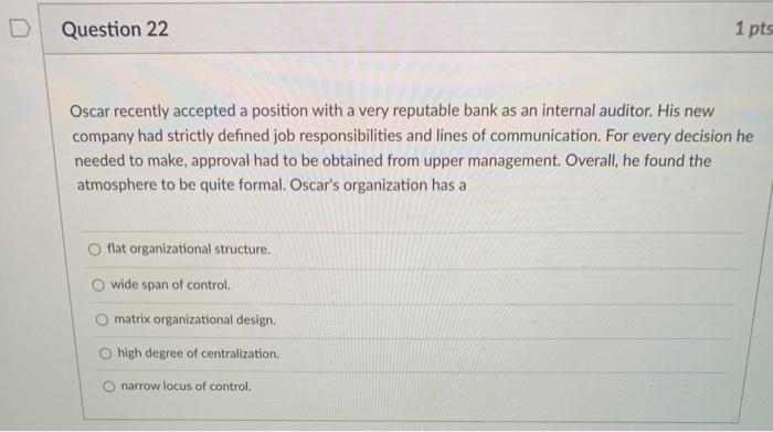 answer all or none Question 22 1 pts Oscar