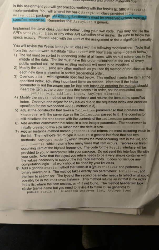 to be completed in Java. please answer numbers 7