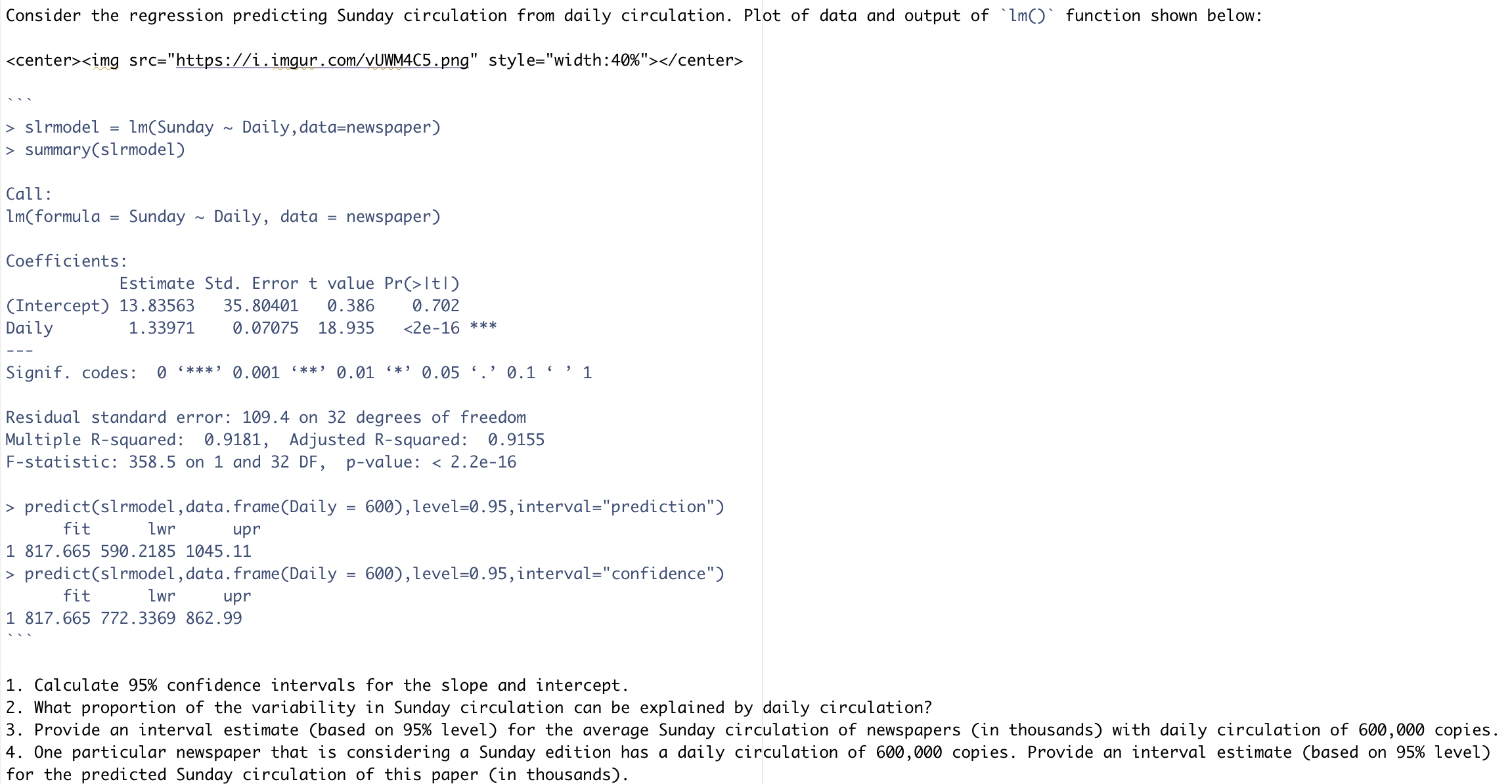 use R to solve the question, write the code.