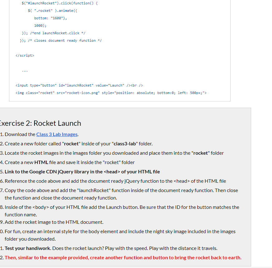 $("#launchRocket").click(function() { $(